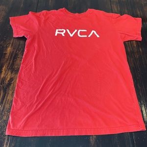 RVCA Men's Red Logo T-Shirt Size: Large